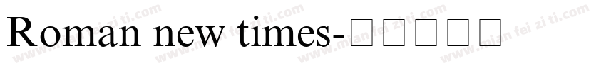 Roman new times字体转换